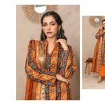 Printed zari lawn collection by Salina