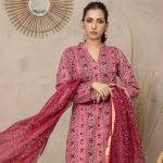 Printed zari lawn collection by Salina